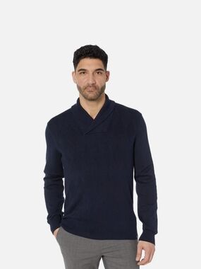 Perry Ellis NWT Navy V-Neck Shawl Sweater